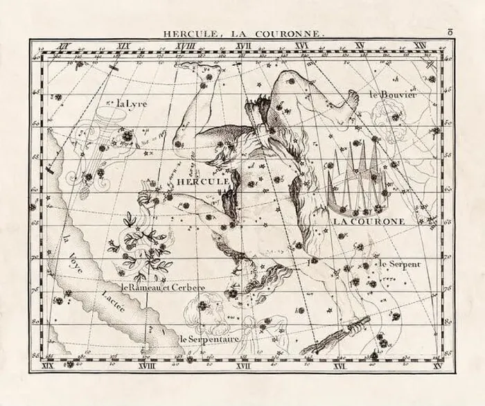 Framed Print : Vintage constellation illustration from the early 18th century Framed Print : Vintage constellation illustration from the early 18th century