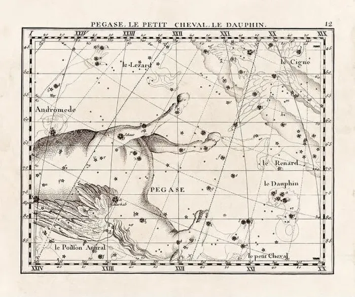 Framed Print : Vintage constellation illustration from the early 18th century Framed Print : Vintage constellation illustration from the early 18th century