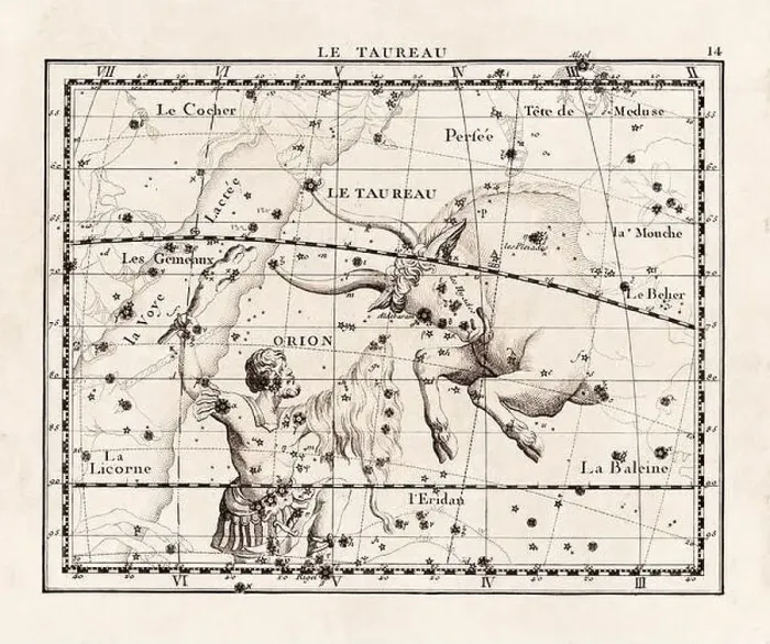 Framed Print : Vintage constellation illustration from the early 18th century Framed Print : Vintage constellation illustration from the early 18th century