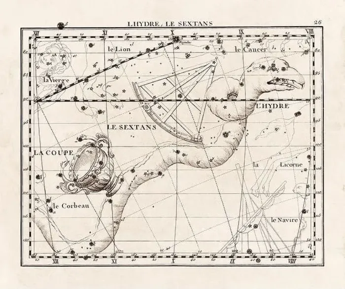 Framed Print : Vintage constellation illustration from the early 18th century Framed Print : Vintage constellation illustration from the early 18th century
