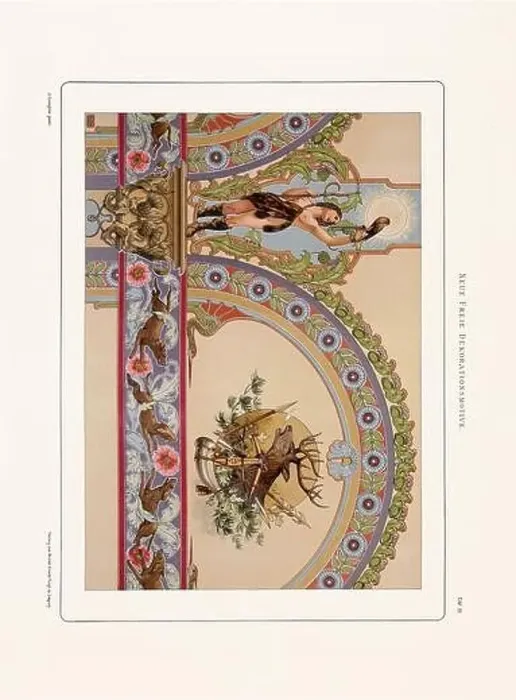 Framed Print : Vintage floral design in Art Nouveau style. Illustration from a German book from the 1800s Framed Print : Vintage floral design in Art Nouveau style. Illustration from a German book from the 1800s