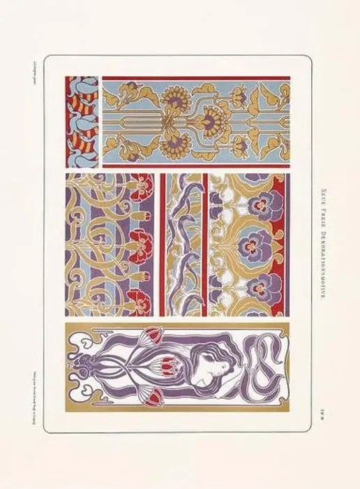 Framed Print : Vintage floral design in Art Nouveau style. Illustration from a German book from the 1800s Framed Print : Vintage floral design in Art Nouveau style. Illustration from a German book from the 1800s