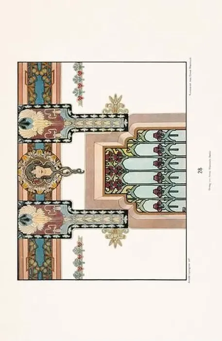 Framed Print : Vintage floral design in Art Nouveau style. Illustration from a German book from the 1800s Framed Print : Vintage floral design in Art Nouveau style. Illustration from a German book from the 1800s