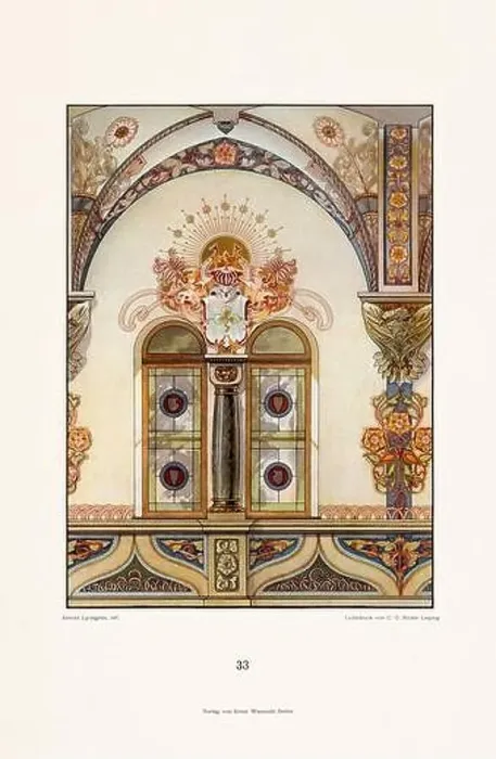Framed Print : Vintage floral design in Art Nouveau style. Illustration from a German book from the 1800s Framed Print : Vintage floral design in Art Nouveau style. Illustration from a German book from the 1800s