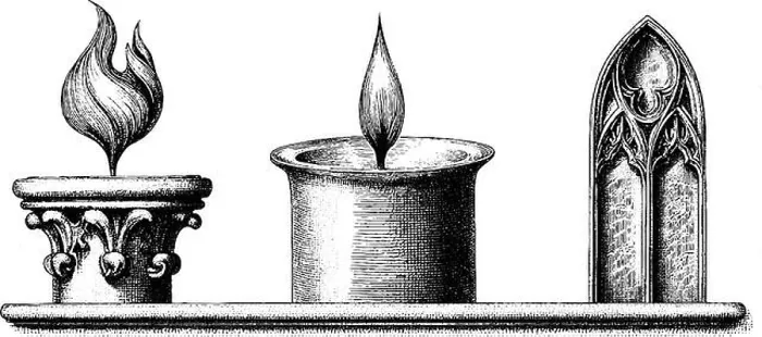 Framed Print : Vintage hand drawn stained glass and candle flame illustration for retro decor Framed Print : Vintage hand drawn stained glass and candle flame illustration for retro decor