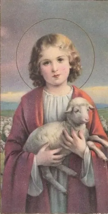 Framed Print : vintage holy card colored young Jesus with sheep. glory. 1900s Additional-Rights-Clearences-Not Available Framed Print : vintage holy card colored young Jesus with sheep. glory. 1900s Additional-Rights-Clearences-Not Available