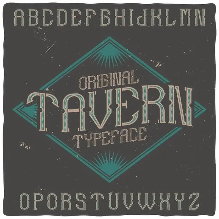 Framed Print : Vintage label typeface named 'Tavern'. Good handcrafted font for any label design Framed Print : Vintage label typeface named 'Tavern'. Good handcrafted font for any label design