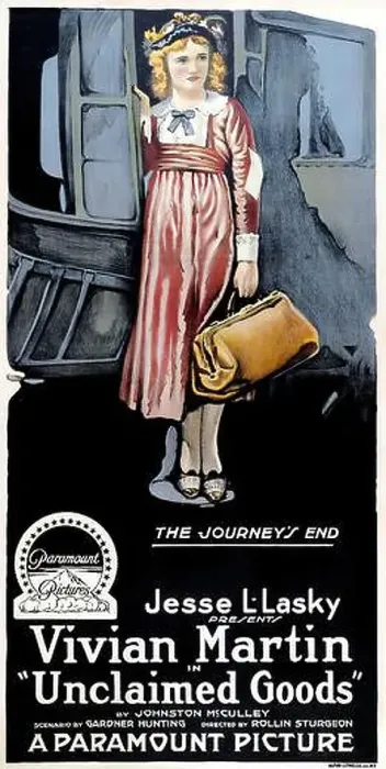 Framed Print : Vintage movie poster for the American comedy western film Unclaimed Goods (1918)