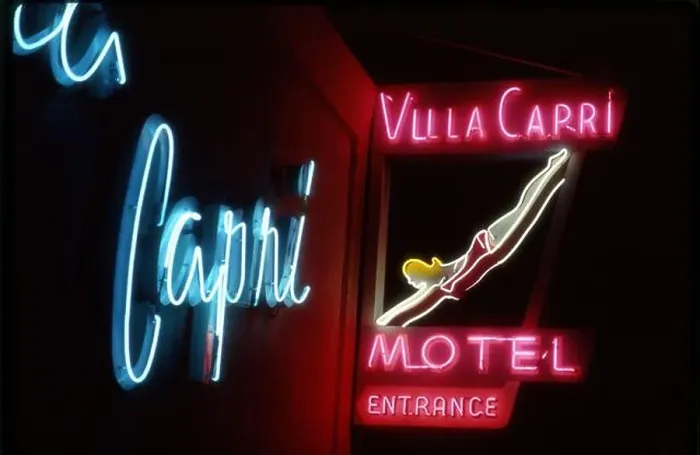 Framed Print : Vintage neon sign for the Villa Capri Motel in Coronado, CA Framed Print : Vintage neon sign for the Villa Capri Motel in Coronado, CA