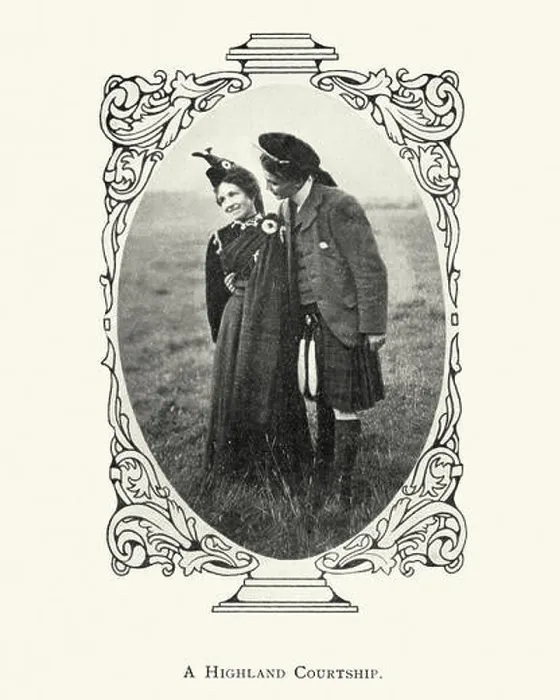 Framed Print : Vintage photograph of a young scottish couple, c.1913 Framed Print : Vintage photograph of a young scottish couple, c.1913