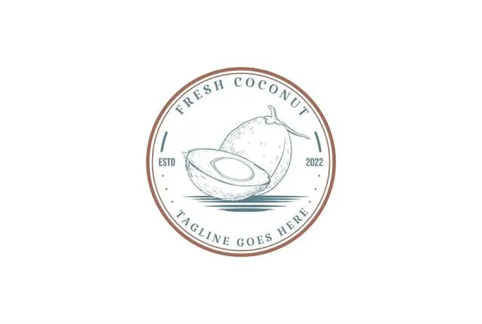 Framed Print : Vintage Retro Young Coconut for Drink Product Label Badge Emblem Sticker Logo Design Vector Framed Print : Vintage Retro Young Coconut for Drink Product Label Badge Emblem Sticker Logo Design Vector
