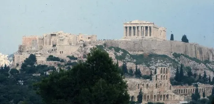 Framed Print : Vintage travel photo of the Acropolis overlooking Athens Greece, taken in October 1973 Framed Print : Vintage travel photo of the Acropolis overlooking Athens Greece, taken in October 1973