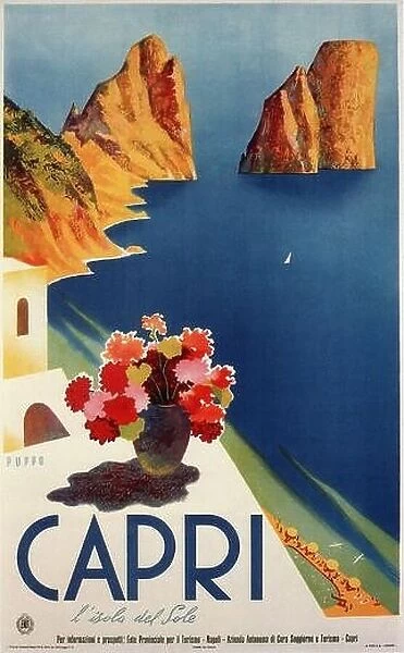 Vintage Travel Poster, 1890 1900 capri