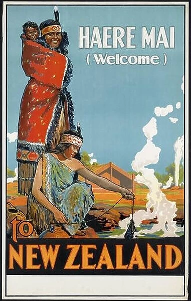 Vintage Travel Poster - Haere mai (welcome) to New Zealand