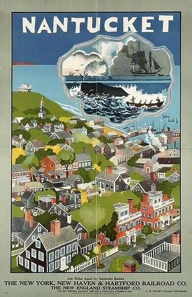 A vintage travel poster for Nantucket, Massachusetts, USA