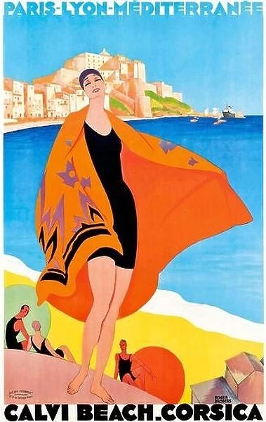 Vintage travel poster - Roger Broders (1883-1953) CALVI BEACH, CORSICA, 1928