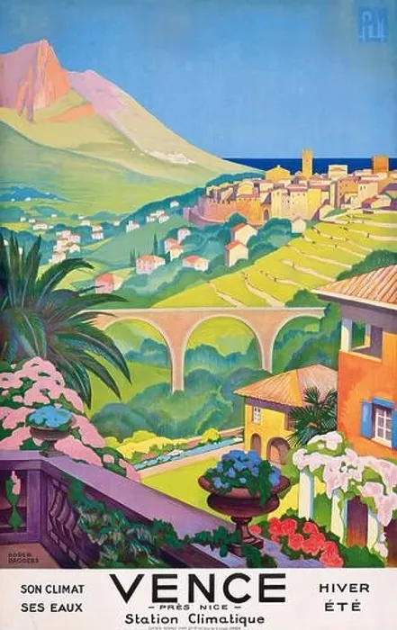 Framed Print : Vintage Travel Poster. Vence- Station Climatique Framed Print : Vintage Travel Poster. Vence- Station Climatique