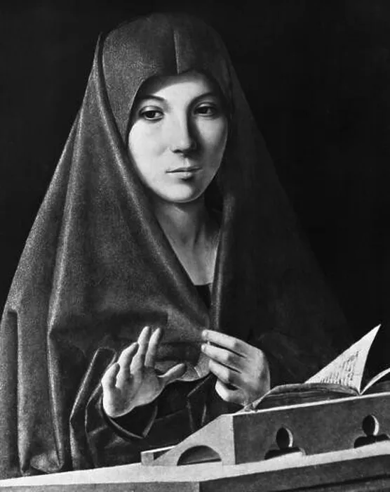 Framed Print : The Virgin After the Annunciation by Antonello da Messina, print, circa 1430-1479 Framed Print : The Virgin After the Annunciation by Antonello da Messina, print, circa 1430-1479