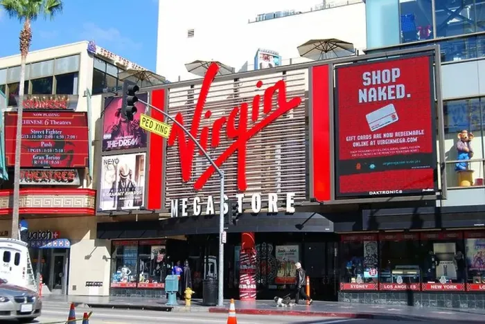 Framed Print : Virgin Megastore, Hollywood Boulevard, Hollywood, Los Angeles, California, United States of America Framed Print : Virgin Megastore, Hollywood Boulevard, Hollywood, Los Angeles, California, United States of America