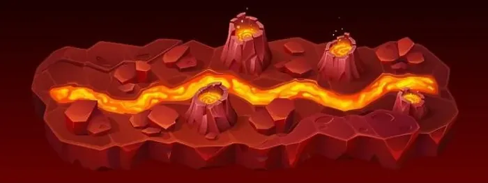 Framed Print : Volcano road ui mobile game level map cartoon background Framed Print : Volcano road ui mobile game level map cartoon background