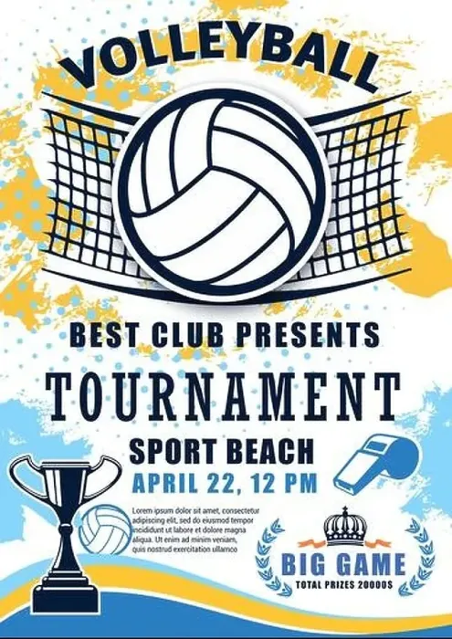 Framed Print : Volleyball sport match tournament poster Framed Print : Volleyball sport match tournament poster