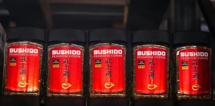 Framed Print : Volzhsky, Russia-may 10, 2019: coffee Bushido instant coffee red katana. famous Japanese brand of coffee Framed Print : Volzhsky, Russia-may 10, 2019: coffee Bushido instant coffee red katana. famous Japanese brand of coffee
