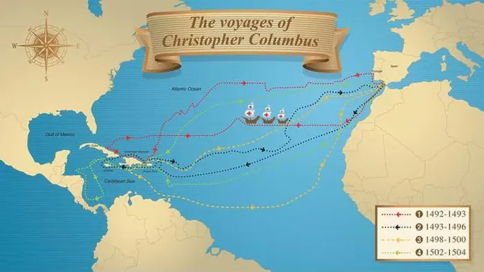Framed Print : The voyages of Christopher Columbus Framed Print : The voyages of Christopher Columbus