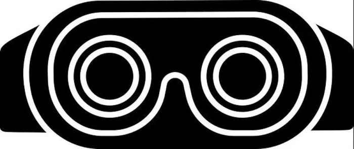 Framed Print : VR headset inside view glyph icon