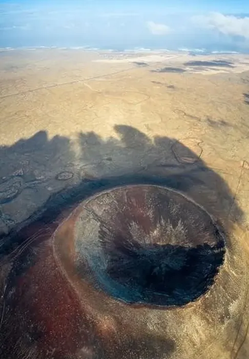 Framed Print : Vulcan Fuerteventura Calderon Hondo and volcanic mountain. Drone Shot Canary Island, Spain Framed Print : Vulcan Fuerteventura Calderon Hondo and volcanic mountain. Drone Shot Canary Island, Spain
