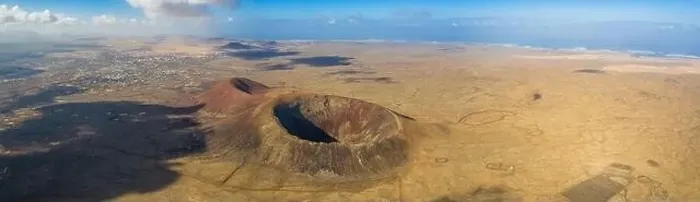 Framed Print : Vulcan Fuerteventura Calderon Hondo and volcanic mountain. Drone Shot Canary Island, Spain Framed Print : Vulcan Fuerteventura Calderon Hondo and volcanic mountain. Drone Shot Canary Island, Spain