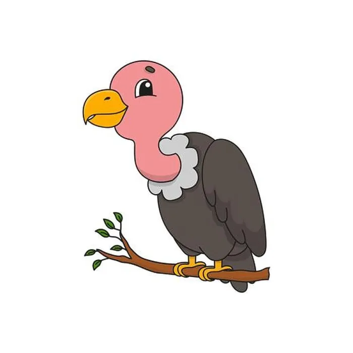 Framed Print : Vulture. Cute flat vector illustration in childish cartoon style. Funny character. Isolated on white background Framed Print : Vulture. Cute flat vector illustration in childish cartoon style. Funny character. Isolated on white background