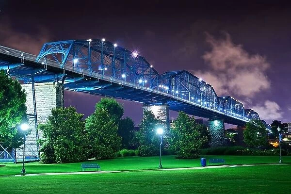 Walnut Street Bridge over Coolidge Park in Chattanooga, Tennessee