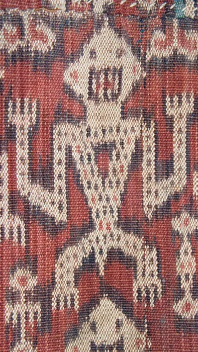 Framed Print : Warp ikat from Borneo Detail of an Iban fabric with anthropomorphic motifs from Sarawak MALAYSIA Framed Print : Warp ikat from Borneo Detail of an Iban fabric with anthropomorphic motifs from Sarawak MALAYSIA