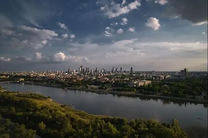 Framed Print : Warsaw, drone, bird view, aerial Framed Print : Warsaw, drone, bird view, aerial