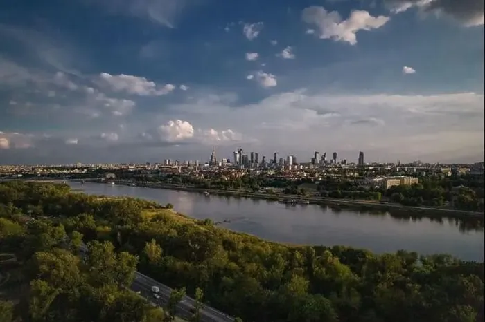 Framed Print : Warsaw, drone, bird view, aerial Framed Print : Warsaw, drone, bird view, aerial
