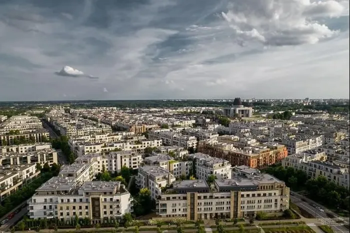 Framed Print : Warsaw, drone, bird view, aerial Framed Print : Warsaw, drone, bird view, aerial