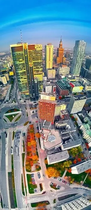 Framed Print : WARSAW, POLAND - OCTOBER 19, 2019: Beautiful panoramic aerial drone view to panorama cityscape of Warsaw modern City Framed Print : WARSAW, POLAND - OCTOBER 19, 2019: Beautiful panoramic aerial drone view to panorama cityscape of Warsaw modern City