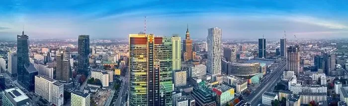 Framed Print : WARSAW, POLAND - OCTOBER 19, 2019: Beautiful panoramic aerial drone view to panorama cityscape of Warsaw modern City Framed Print : WARSAW, POLAND - OCTOBER 19, 2019: Beautiful panoramic aerial drone view to panorama cityscape of Warsaw modern City
