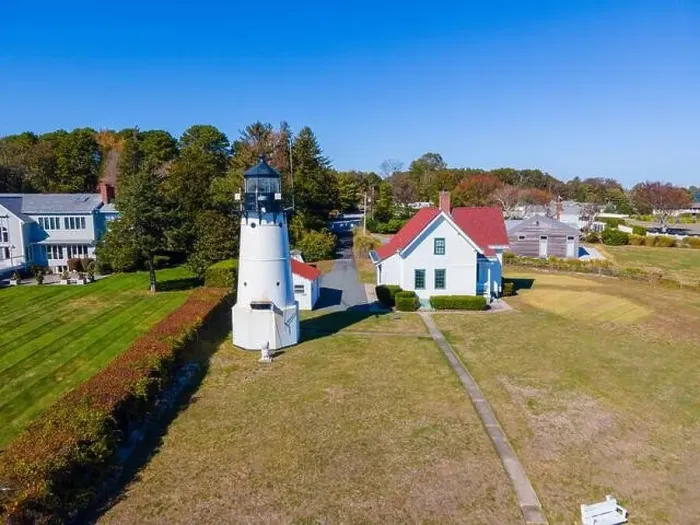 Framed Print : Warwick Lighthouse aerial view at Warwick Point in city of Warwick, Rhode Island RI, USA Framed Print : Warwick Lighthouse aerial view at Warwick Point in city of Warwick, Rhode Island RI, USA