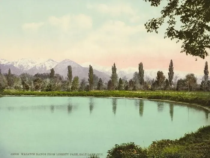 Framed Print : Wasatch Range from Liberty Park, Salt Lake City, Utah 1900 Framed Print : Wasatch Range from Liberty Park, Salt Lake City, Utah 1900