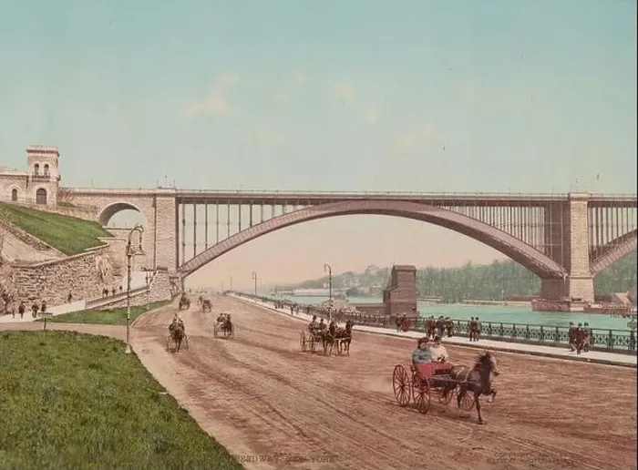 Framed Print : Washington Bridge and the Harlem River Drive, New York City 1901 Framed Print : Washington Bridge and the Harlem River Drive, New York City 1901