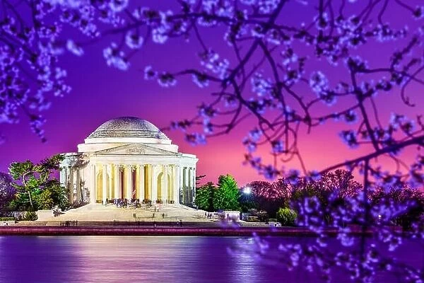 Washington, DC at the Jefferson Memorial during spring