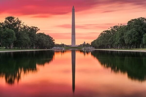 Washington DC at the Reflecting Pool and Washington Monument