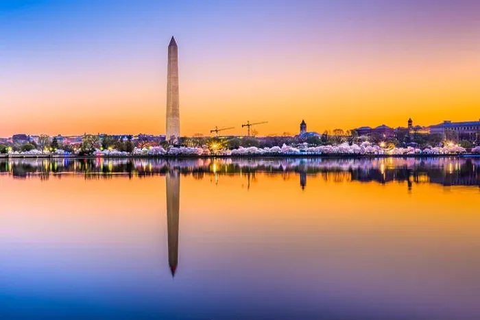 Framed Print : Washington DC, USA at the tidal basin with Washington Monument in spring season Framed Print : Washington DC, USA at the tidal basin with Washington Monument in spring season