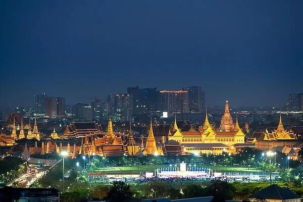 Wat Phra Kaew and Grand palace in Bangkok, Thailand. Wat Phra Kaew is famous temple in Thailand