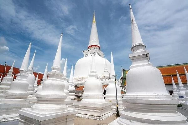 Wat Phra Mahathat Woramahawihan with nice sky at Nakhon Si Thammarat in Thailand