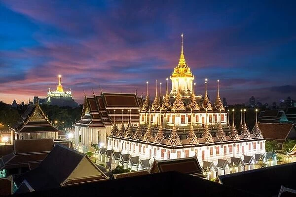 Wat Ratchanatdaram temple and Metal Castle in Bangkok, Thailand