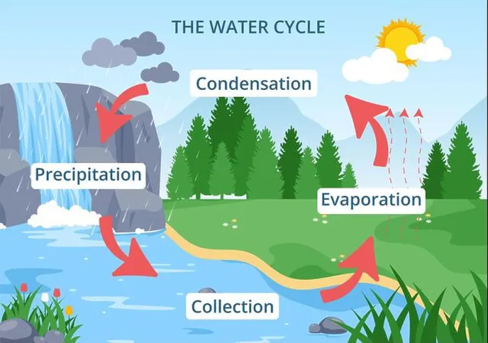 Framed Print : Water Cycle of Evaporation, Condensation Framed Print : Water Cycle of Evaporation, Condensation