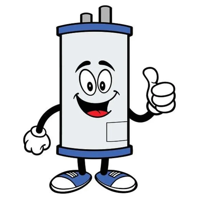 Framed Print : Water Heater with Thumbs Up- A Cartoon Illustration of a Water Heater with a Thumbs Up