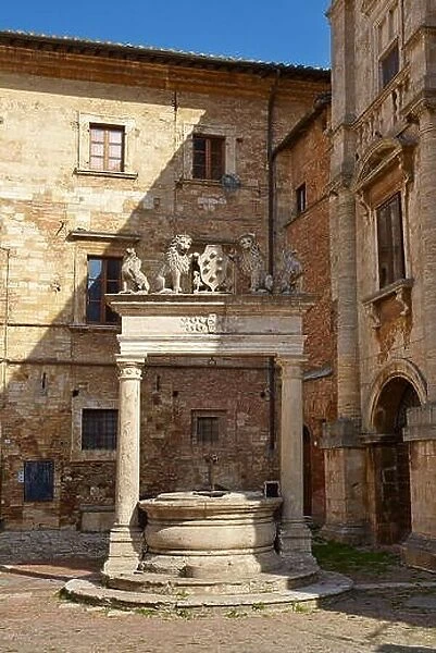 Water well in the historic village of Montepulciano, Italy
